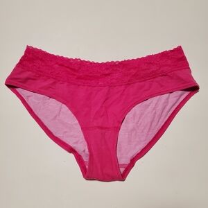 Victoria's Secret Fuchsia Lace Trim Panties